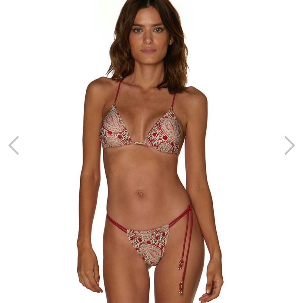 ViX Pyra Red Asha T Back Triangle Bikini Top & Bottoms